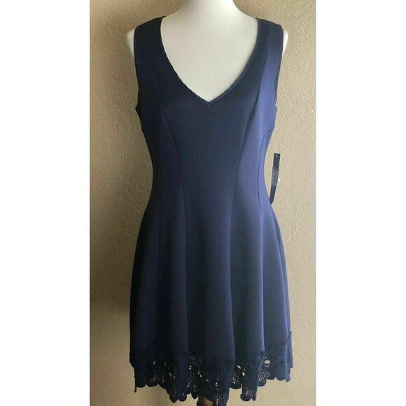 The Vanity Room Womens Black V-Neck Ruffle Bell Sleeve Dress Size S - Picture 10 of 12